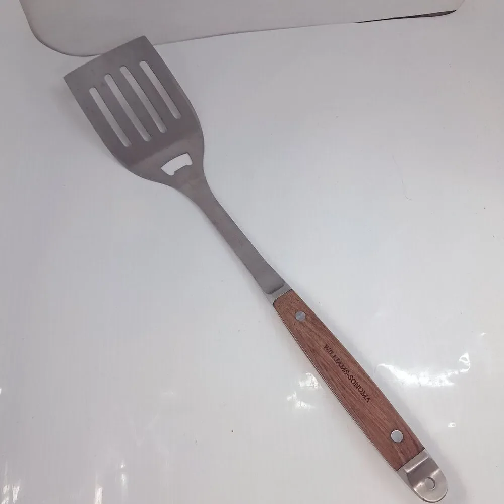 Williams-Sonoma BBQ spatula turner flipper Grilling Tool wood handle stainless
